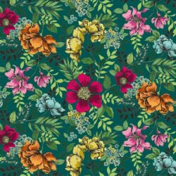 1/2 Metre Jewel Tones Floral Turq from Makower Fabrics Cotton Quilt Fabric