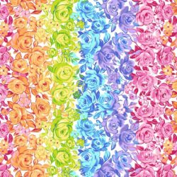 1/2 Metre Rainbow Garden by Andover Fabrics Spectrum of Roses Cotton Quilt Fabric