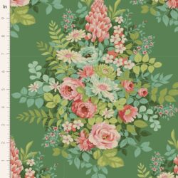1/2 Metre Tilda Chic Escape Whimsy Flower Green Cotton Quilting Fabric