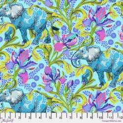 1/2 Metre Tula Pink Everglow All Ears Elephants Blue - Cotton Quilting Fabric